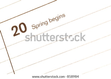 spring begins march 20 calendar blotter room for copy