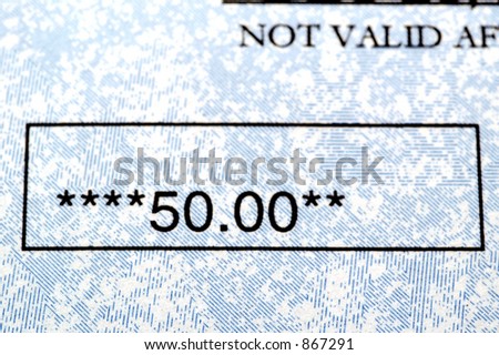 Fifty Dollar Check With Great Detail Stock Photo 867291 : Shutterstock