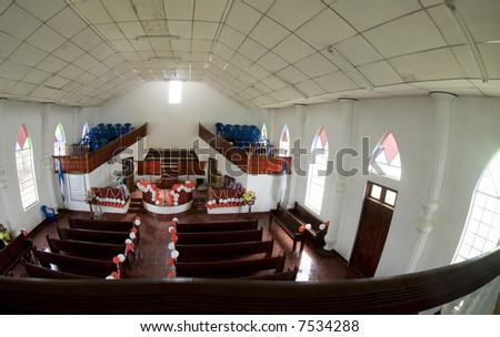 interior old church big corn island nicaragua central america
