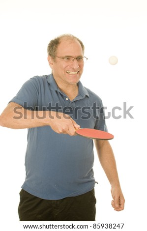 Similar – Image, Stock Photo Aged tennis player bouncing ball on racket