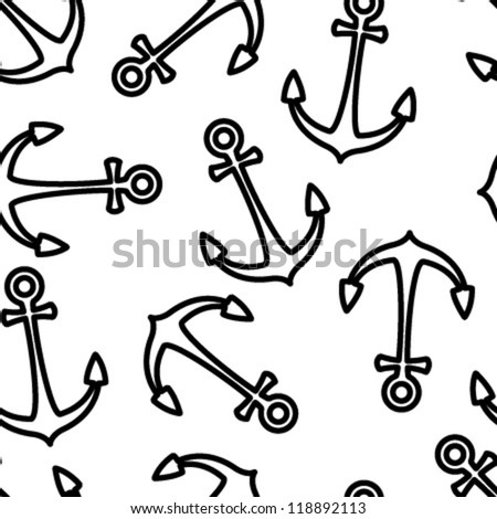 black outline anchor on white seamless background by Snez, via ...