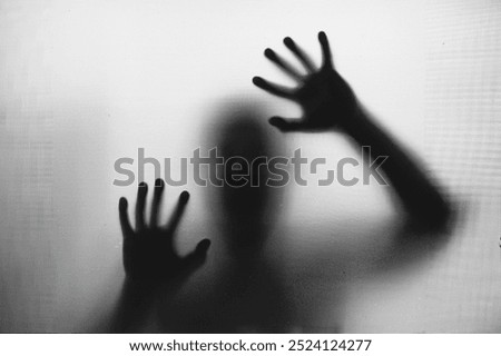 Similar – Image, Stock Photo shadowy figure on a nocturnal meadow by moonlight