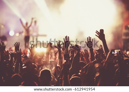 crowd at concert - summer music festival 商業照片 © 
