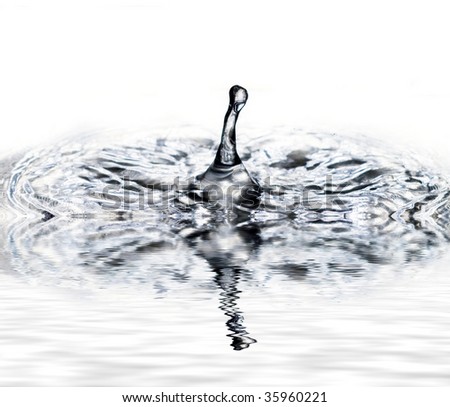 splash of blue water on white background