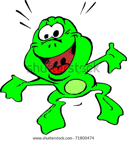 Happy Frog Stock Vector Illustration 71800474 : Shutterstock