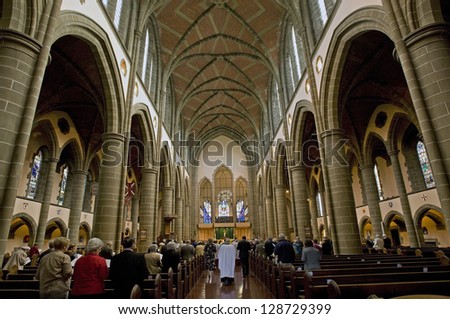 VICTORIA, BC - MAY 25: Christ Church Cathedral, the Diocese of British Columbia\'s third Cathedral Church. First structure was built 1856, while the present in 1930\'s. On Vancouver Island, May 25,2008