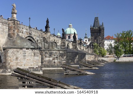 Prague - Charles Bridge, Vltava River and Bridge Tower