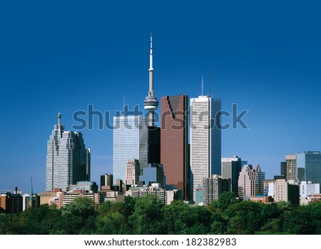 TORONTO - JUNE 14, 2002: Canada\'s largest business and industrial community, situated by Lake Ontario, was incorporated as city in 1834. The population of Metro Toronto is in 2014 almost 6 million.