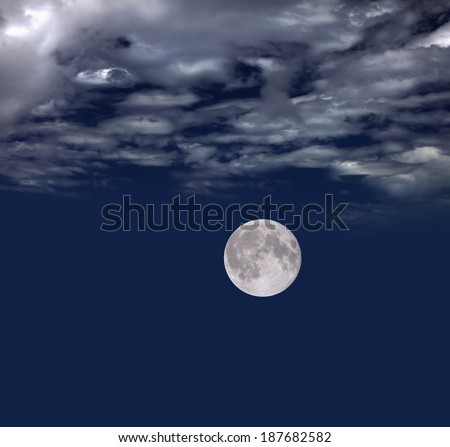Moon - night sky with a moon and clouds