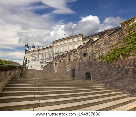 Prague Castle and New Castle stairs