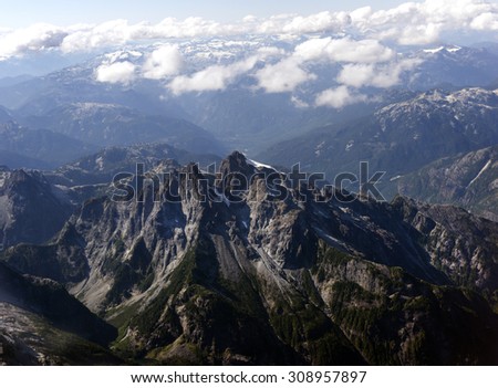 Coast Mountains above Harrison Lake, British Columbia, Canada