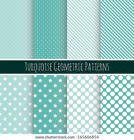 Set of 8 seamless geometric patterns. Can be used for wallpaper, pattern fills, web page background, surface textures