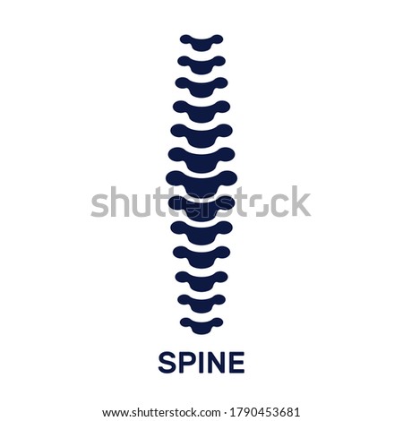 Flat vector illustration of human spine silhouette. Concept of vertebral column medical diagnostic. Backbone icon for orthopedic, osteopathy, surgery