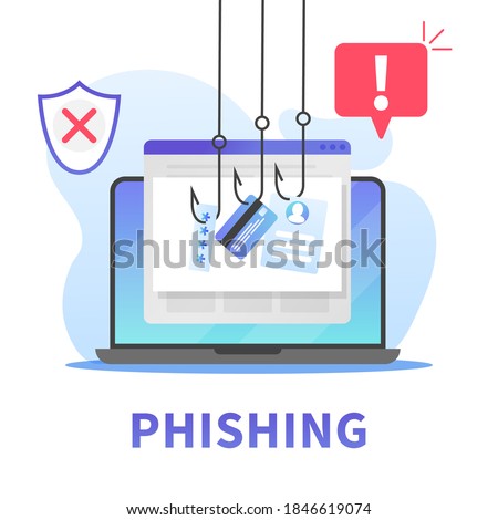Internet phishing, stealing credit card data, account password and user id. Concept of hacking personal information via internet browser or mail. Internet securuty awareness