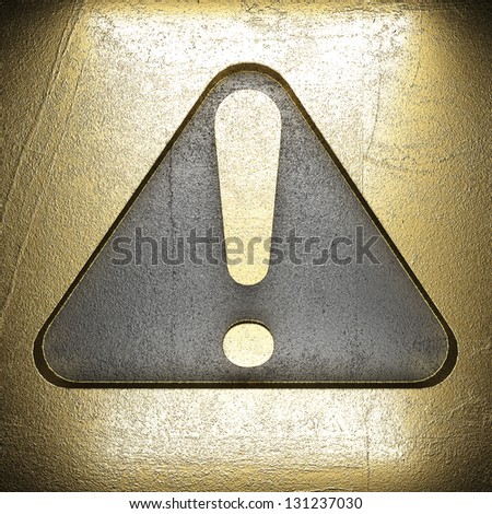 golden sign on steel wall