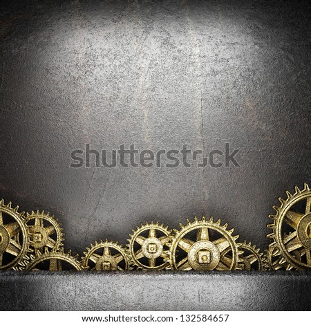 gear wheels on steel background