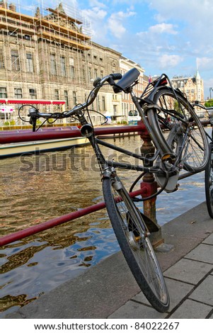 Parked bicycle in Amsterdam