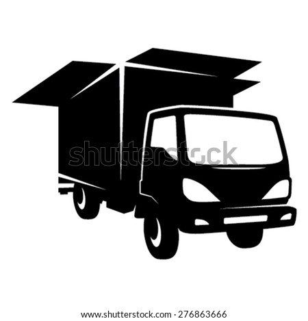 Removal truck icon - black