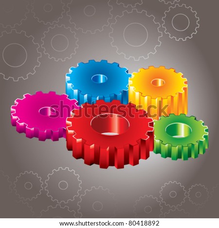 illustration of colorful gears