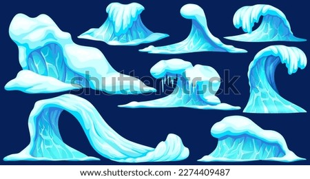 Similar – Image, Stock Photo ice age | blue plastic tarpaulin with folds is covered with hoarfrost