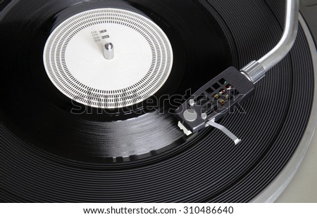 Vintage record player with phonorecord