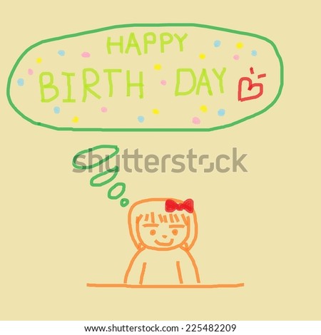Happy Birthday card drawing picture with marker pen
