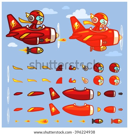 Red Thunder Plane Game Sprites
Red Thunder Plane game sprites for side scrolling action adventure endless runner 2D mobile game.