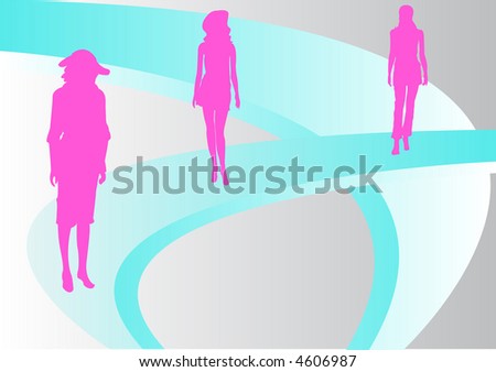 Abstract Female and Male Shoppers