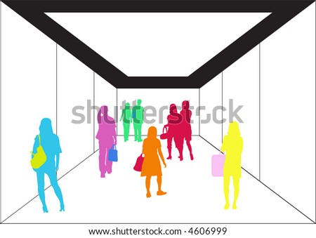 Abstract Female and Male Shoppers