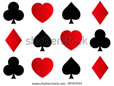 Rows Of Spades, Clubs, Hearts And Diamonds Shapes Stock Photo 8945944 ...