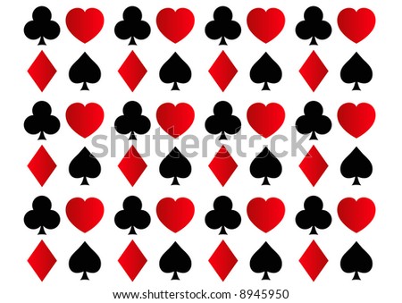 Rows Of Spades, Clubs, Hearts And Diamonds Shapes Stock Photo 8945950 ...