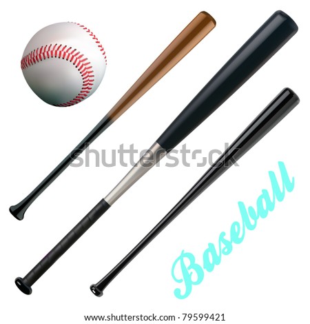 vector baseball and bats