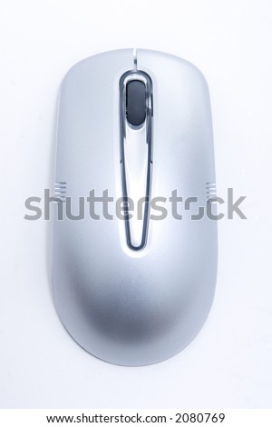 Different computer accessories on white background