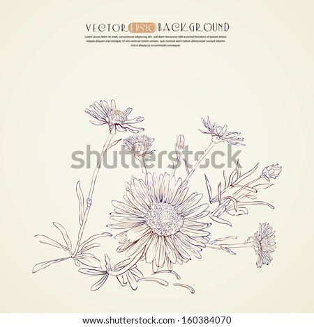 Ink Sketch Of Flowers.Vector Illustration. - 160384070 : Shutterstock