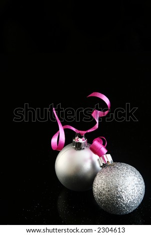 Christmas d?corations on a black background Photo stock © 