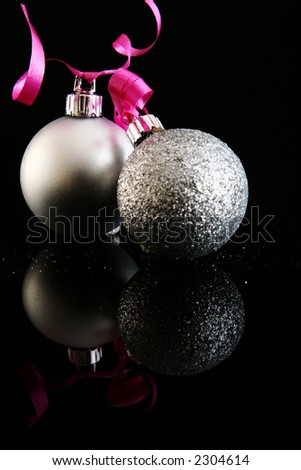 Christmas d?corations on a black background Photo stock © 