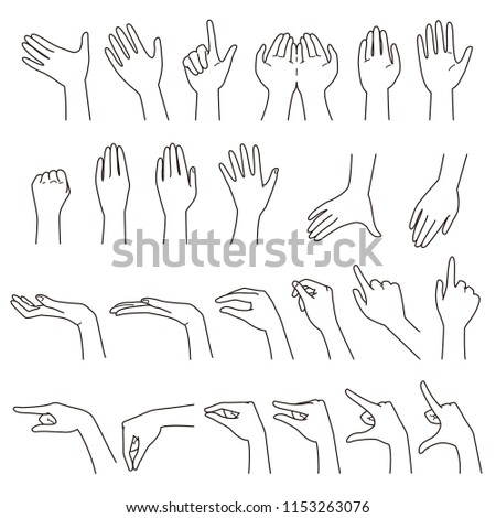 hand gestures 01, vector file set