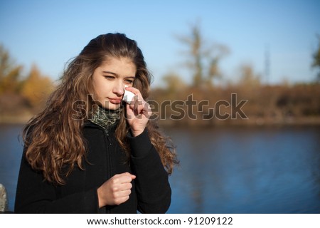 woman wiped tears with handkerchief