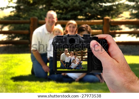 Family being photographed for family portrait