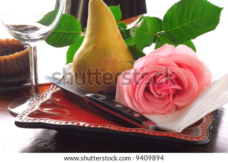 Table setting for Valentine dinner