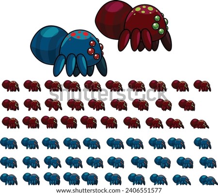 Spider Monster Animated Game Character Sprite