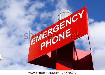 Red Emergency Phone Sign