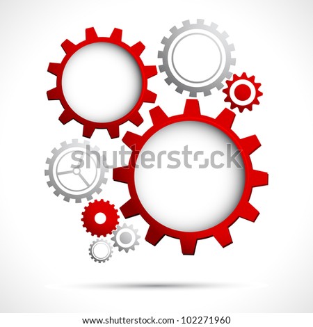 illustration of abstract web design with copy space in cog wheel