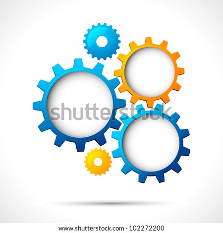 illustration of abstract web design with copy space in cog wheel