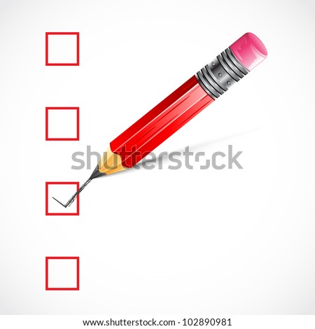 illustration of pencil making tick in check box
