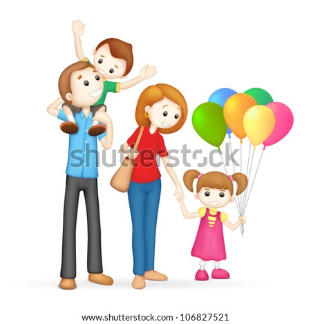 Illustration Of 3d Happy Family In Vector Fully Scalable - 106827521 ...