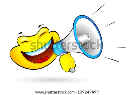 Illustration Of Smiley Announcing On Megaphone - 109249499 : Shutterstock