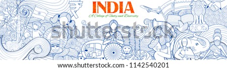 illustration of Indian background showing its incredible culture and diversity for15th August Independence Day of India