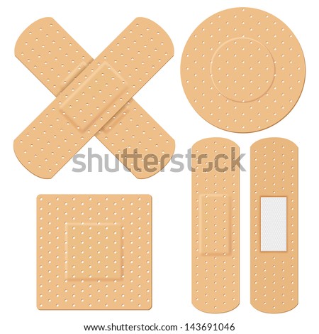 illustration of medical bandage in different shape