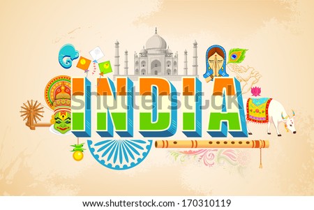 Illustration Of India Background Showing Cultural Diversity - 170310119 ...